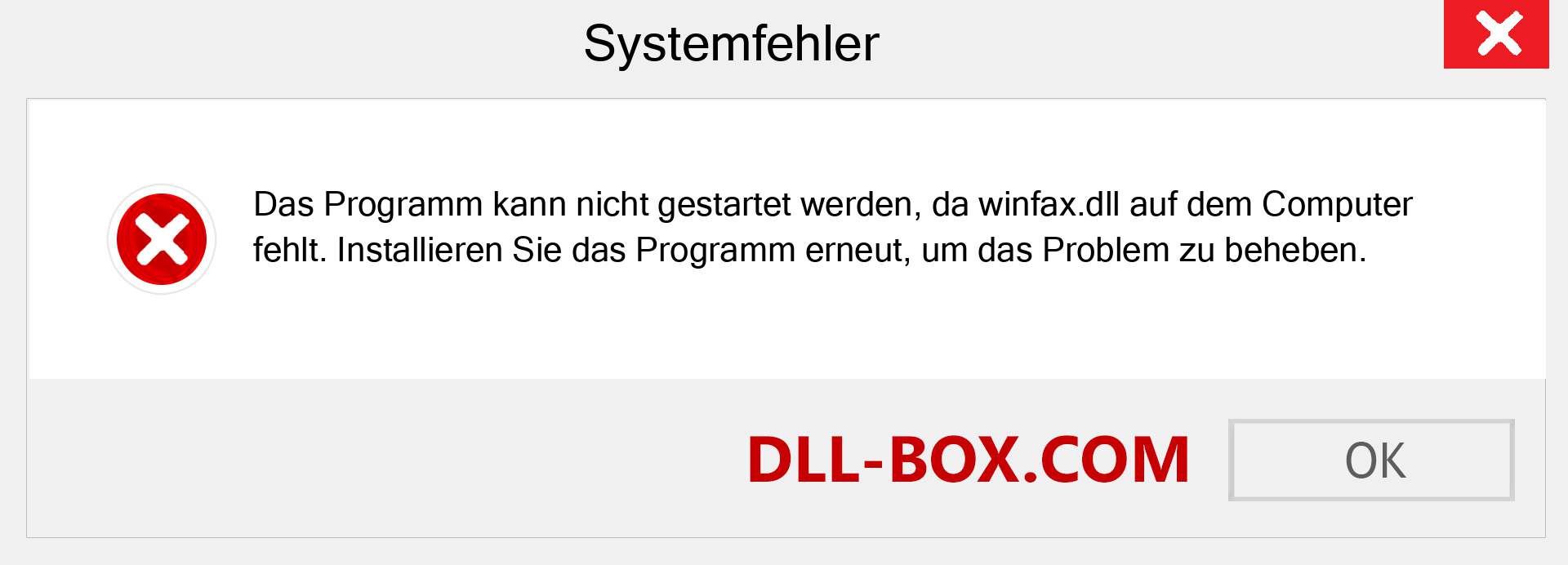 winfax.dll-Datei fehlt?. Download für Windows 7, 8, 10 - Fix winfax dll Missing Error unter Windows, Fotos, Bildern